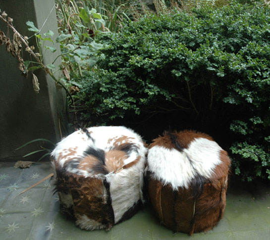 Emery & Cie Furniture :  interior decoration pouffes hide rustic