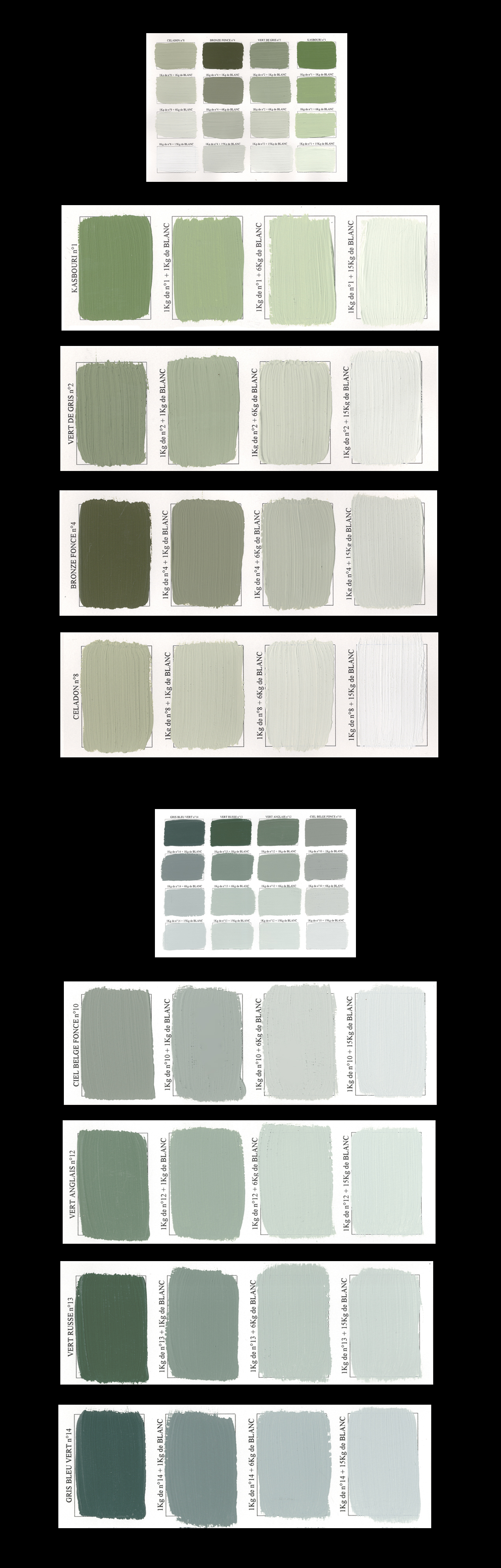 Dégradé de peintures acryliques tons verts | EMERY&Cie