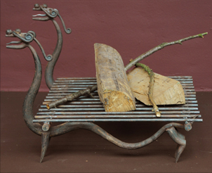 Panier à feu en fer forgé - Tournant du siècle